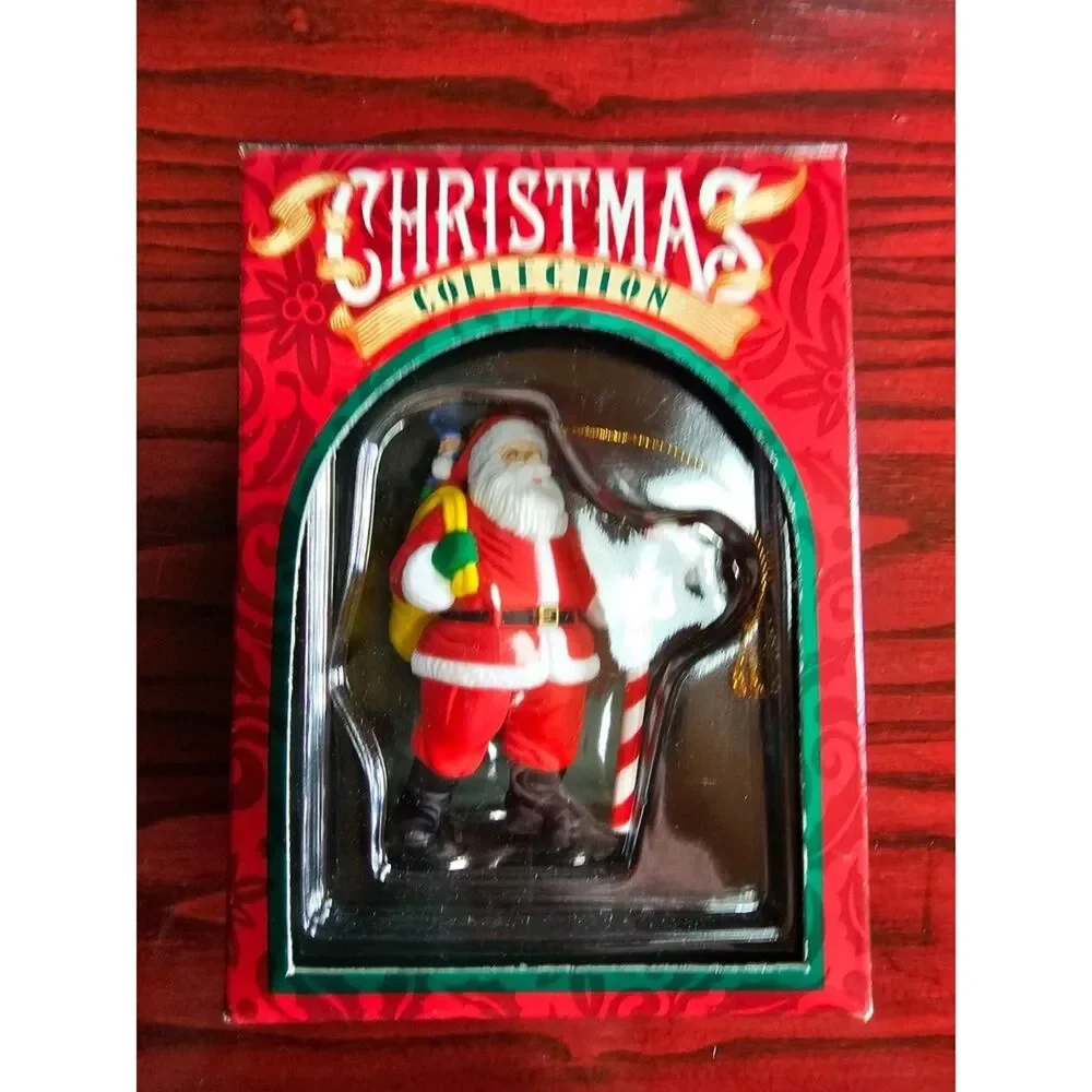 Christmas Collection Santa Ornament Candy Cane Toy Sack Holiday Deco